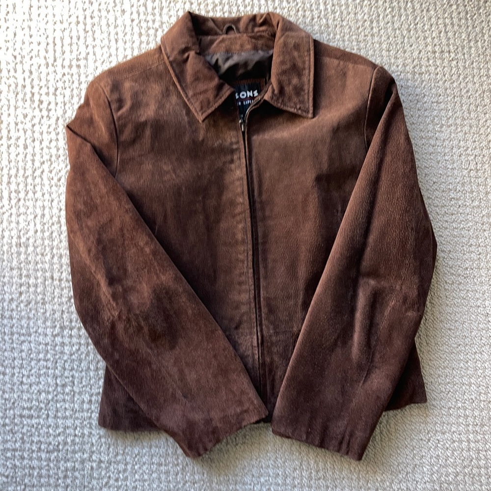 Vintage 90s Wilson’s chocolate brown suede jacket